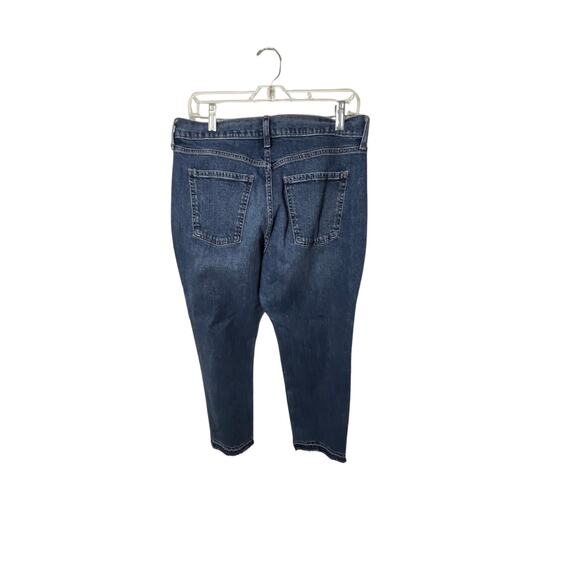 Old Navy Women's Mid-Rise Boyfriend Jeans Denimcore Raw Hem Dark Wash 10 Casual - Picture 5 of 5